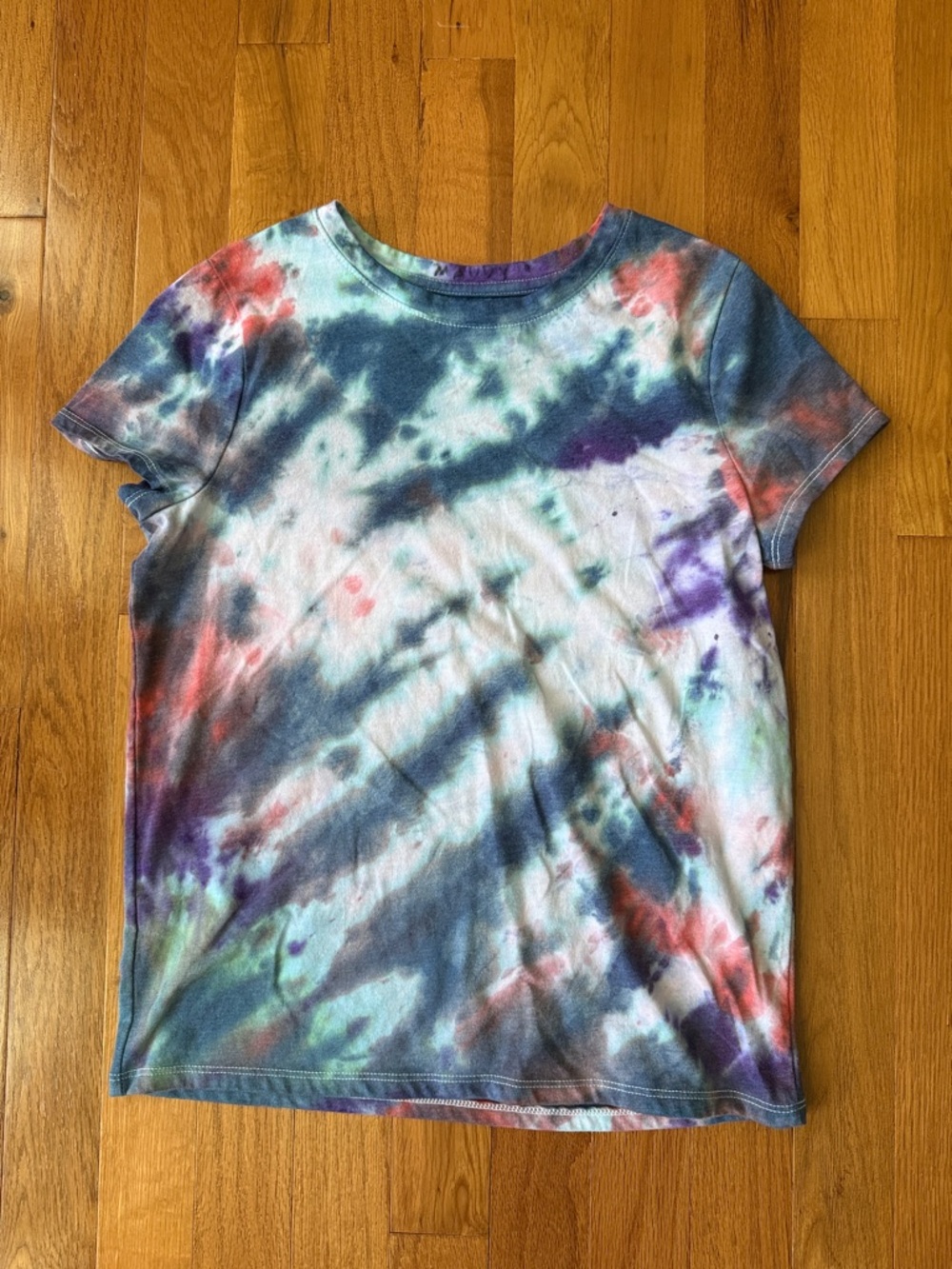 Cat & Jack Tie-Dye Tee — Blue, Purple, Green, White